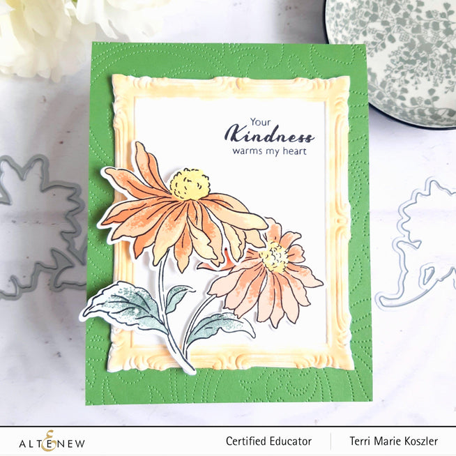 Altenew Build-A-Flower Set Build-A-Flower: Coneflower Layering Stamp & Die Set & Ink Bundle