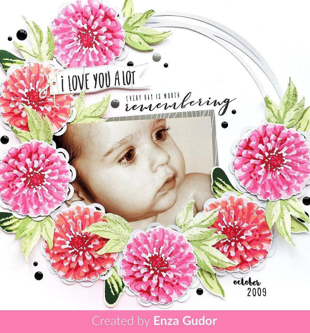Altenew Build-A-Flower Set Build-A-Flower: Flourishing Zinnia Layering Stamp & Die Set & Ink Bundle