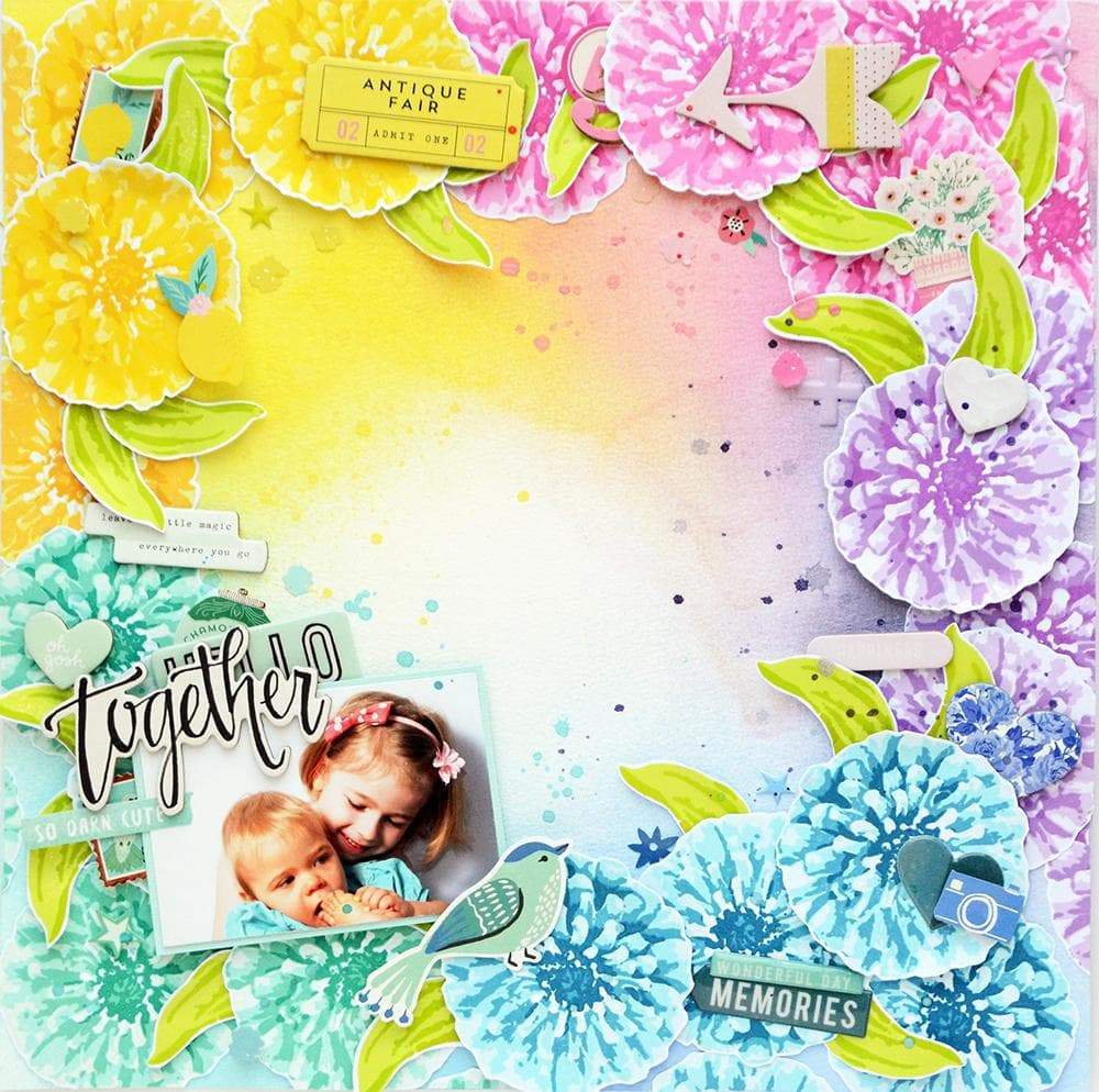 Altenew Build-A-Flower Set Build-A-Flower: Flourishing Zinnia Layering Stamp & Die Set & Ink Bundle
