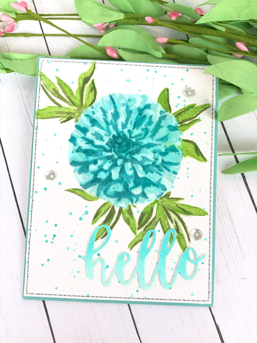 Altenew Build-A-Flower Set Build-A-Flower: Flourishing Zinnia Layering Stamp & Die Set & Ink Bundle