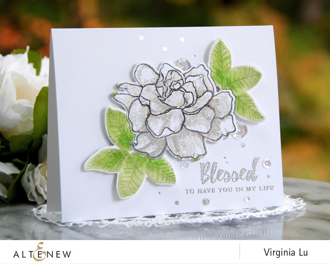 Altenew Build-A-Flower Set Build-A-Flower: Gardenia Layering Stamp & Die Set & Ink Bundle