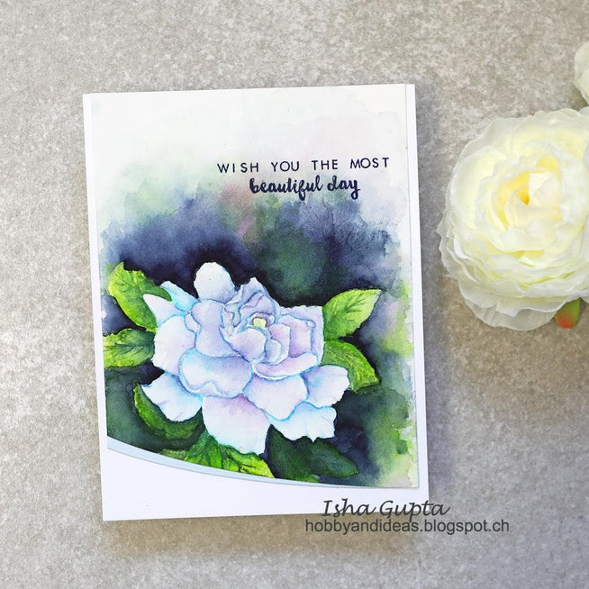 Altenew Build-A-Flower Set Build-A-Flower: Gardenia Layering Stamp & Die Set & Ink Bundle