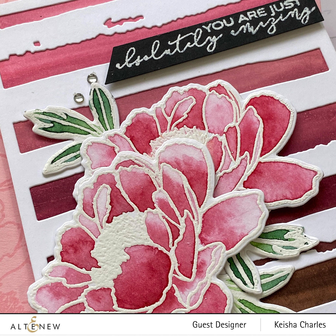 Altenew Build-A-Flower Set Build-A-Flower: Hawaiian Coral Layering Stamp & Die Set & Ink Bundle