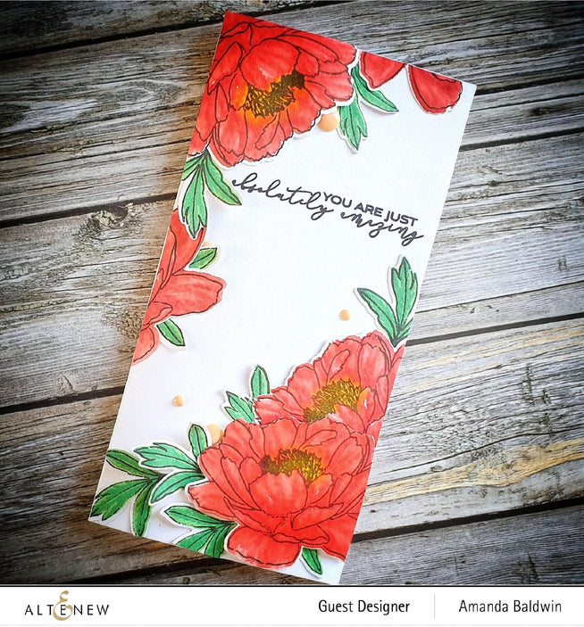 Altenew Build-A-Flower Set Build-A-Flower: Hawaiian Coral Layering Stamp & Die Set & Ink Bundle