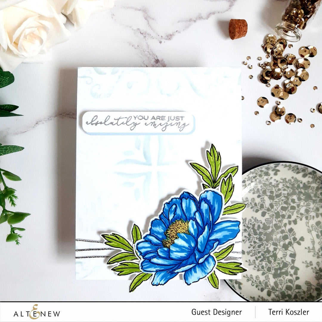 Altenew Build-A-Flower Set Build-A-Flower: Hawaiian Coral Layering Stamp & Die Set & Ink Bundle