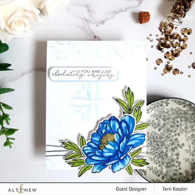 Altenew Build-A-Flower Set Build-A-Flower: Hawaiian Coral Layering Stamp & Die Set & Ink Bundle