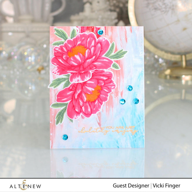 Altenew Build-A-Flower Set Build-A-Flower: Hawaiian Coral Layering Stamp & Die Set & Ink Bundle