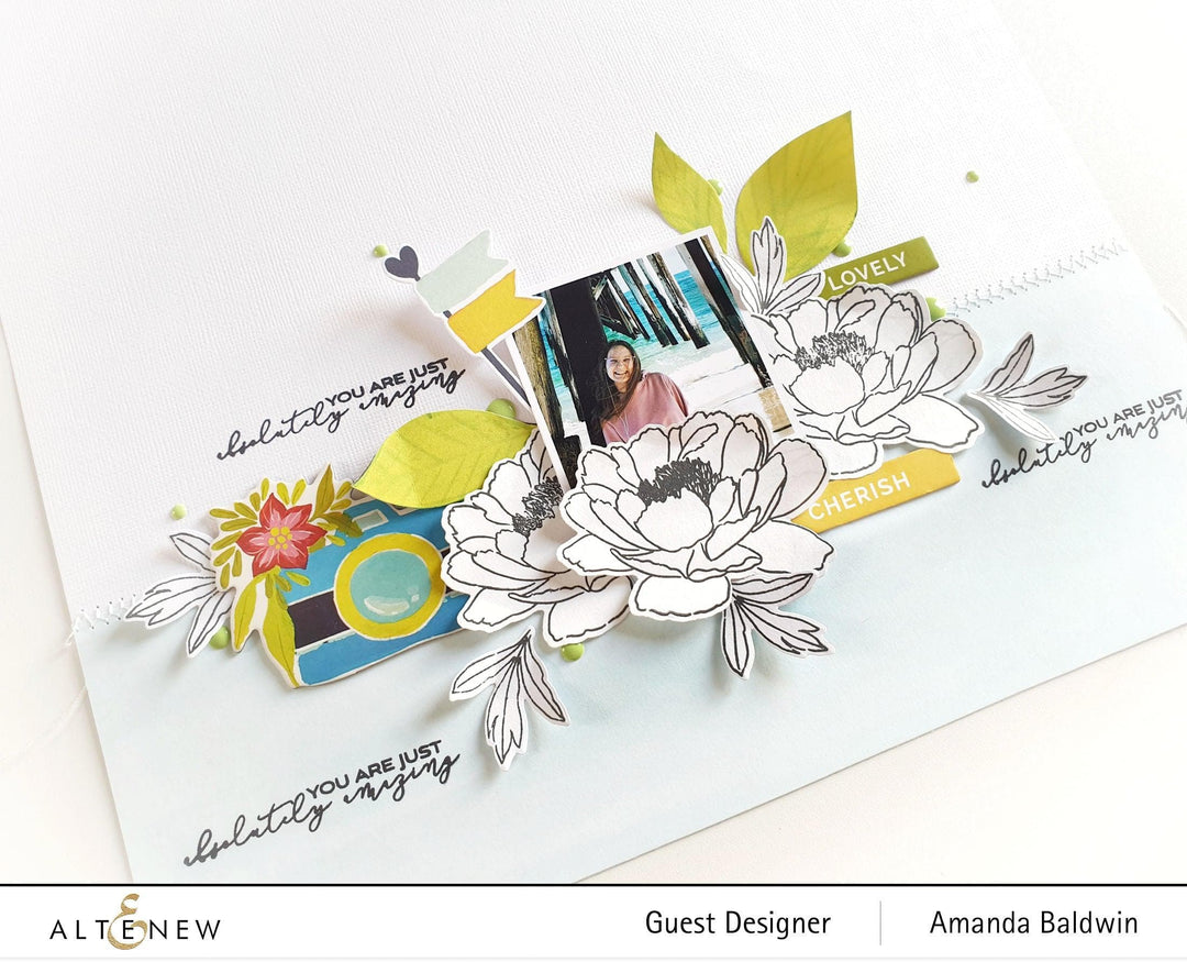 Altenew Build-A-Flower Set Build-A-Flower: Hawaiian Coral Layering Stamp & Die Set & Ink Bundle