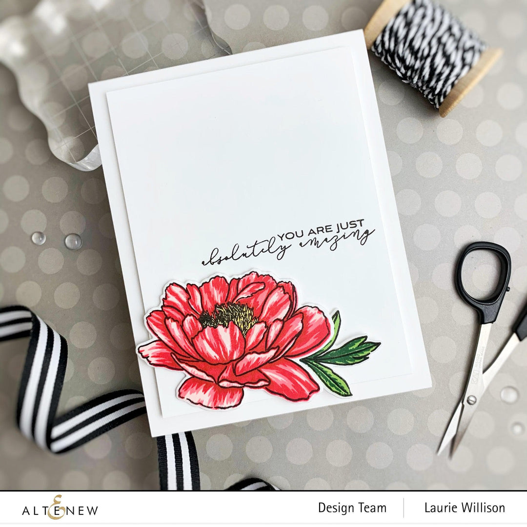 Altenew Build-A-Flower Set Build-A-Flower: Hawaiian Coral Layering Stamp & Die Set & Ink Bundle