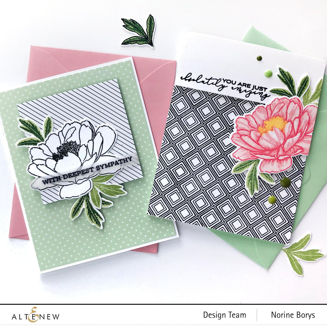 Altenew Build-A-Flower Set Build-A-Flower: Hawaiian Coral Layering Stamp & Die Set & Ink Bundle