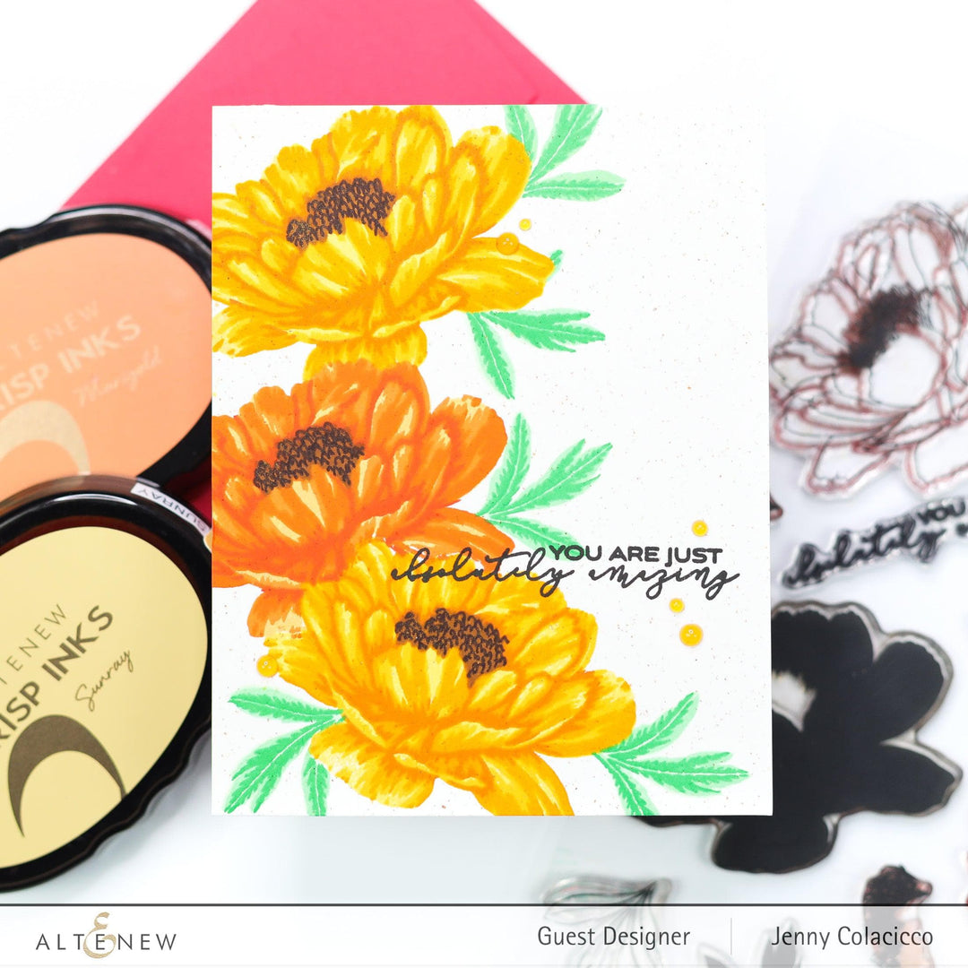 Altenew Build-A-Flower Set Build-A-Flower: Hawaiian Coral Layering Stamp & Die Set & Ink Bundle