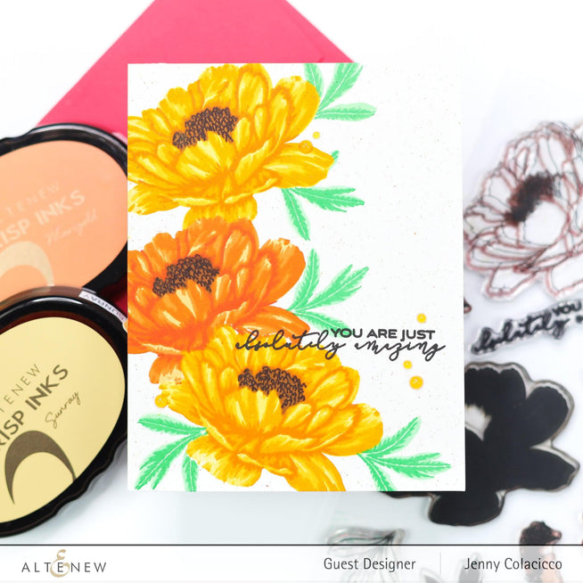 Altenew Build-A-Flower Set Build-A-Flower: Hawaiian Coral Layering Stamp & Die Set & Ink Bundle