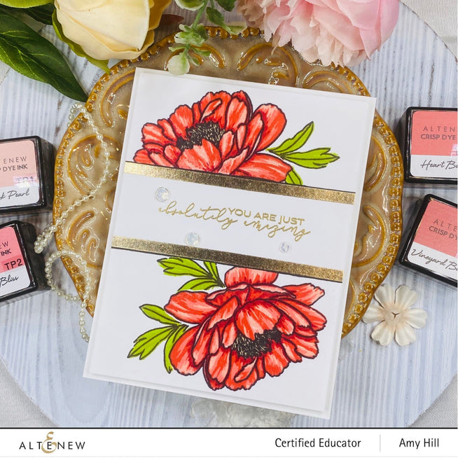 Altenew Build-A-Flower Set Build-A-Flower: Hawaiian Coral Layering Stamp & Die Set & Ink Bundle