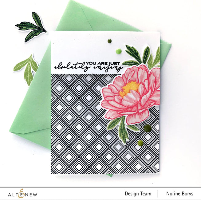 Altenew Build-A-Flower Set Build-A-Flower: Hawaiian Coral Layering Stamp & Die Set & Ink Bundle