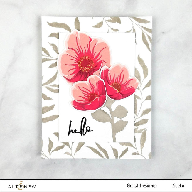 Altenew Build-A-Flower Set Z - Build-A-Flower: Hellebore Layering Stamp & Die Set & Ink Bundle