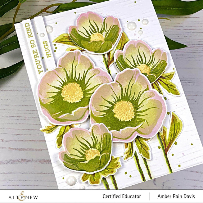 Altenew Build-A-Flower Set Z - Build-A-Flower: Hellebore Layering Stamp & Die Set & Ink Bundle