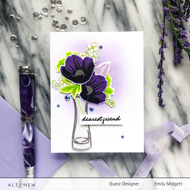 Altenew Build-A-Flower Set Z - Build-A-Flower: Hellebore Layering Stamp & Die Set & Ink Bundle