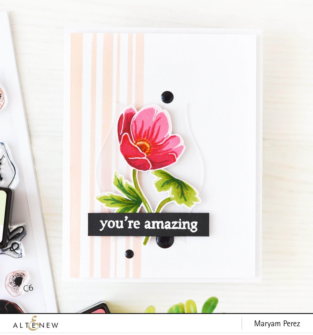 Altenew Build-A-Flower Set Z - Build-A-Flower: Hellebore Layering Stamp & Die Set & Ink Bundle