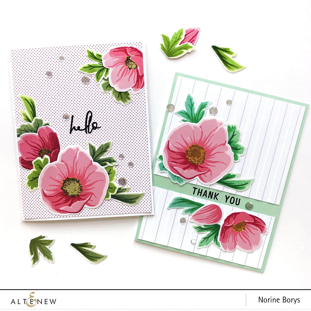 Altenew Build-A-Flower Set Z - Build-A-Flower: Hellebore Layering Stamp & Die Set & Ink Bundle