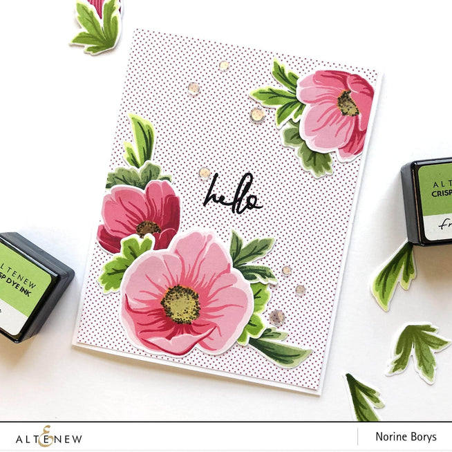 Altenew Build-A-Flower Set Z - Build-A-Flower: Hellebore Layering Stamp & Die Set & Ink Bundle
