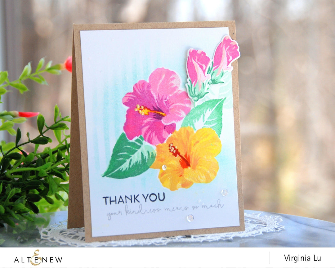 Altenew Build-A-Flower Set Z - Build-A-Flower: Hibiscus Layering Stamp & Die Set & Ink Bundle