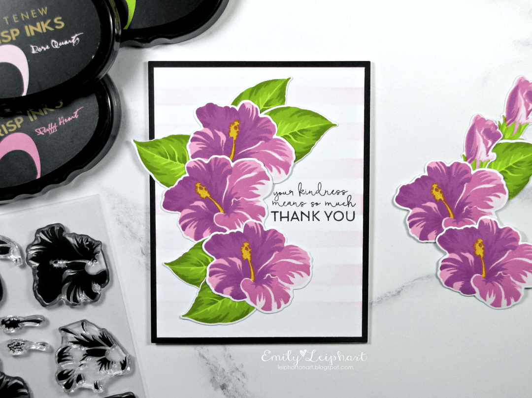 Altenew Build-A-Flower Set Z - Build-A-Flower: Hibiscus Layering Stamp & Die Set & Ink Bundle