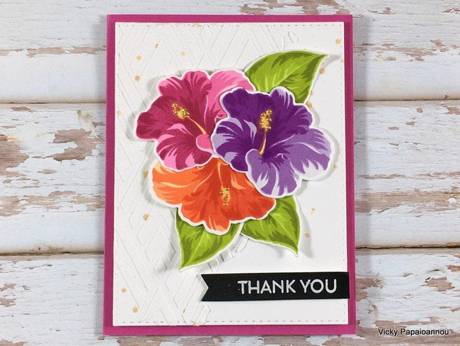 Altenew Build-A-Flower Set Z - Build-A-Flower: Hibiscus Layering Stamp & Die Set & Ink Bundle