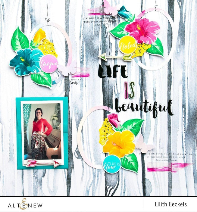 Altenew Build-A-Flower Set Z - Build-A-Flower: Hibiscus Layering Stamp & Die Set & Ink Bundle