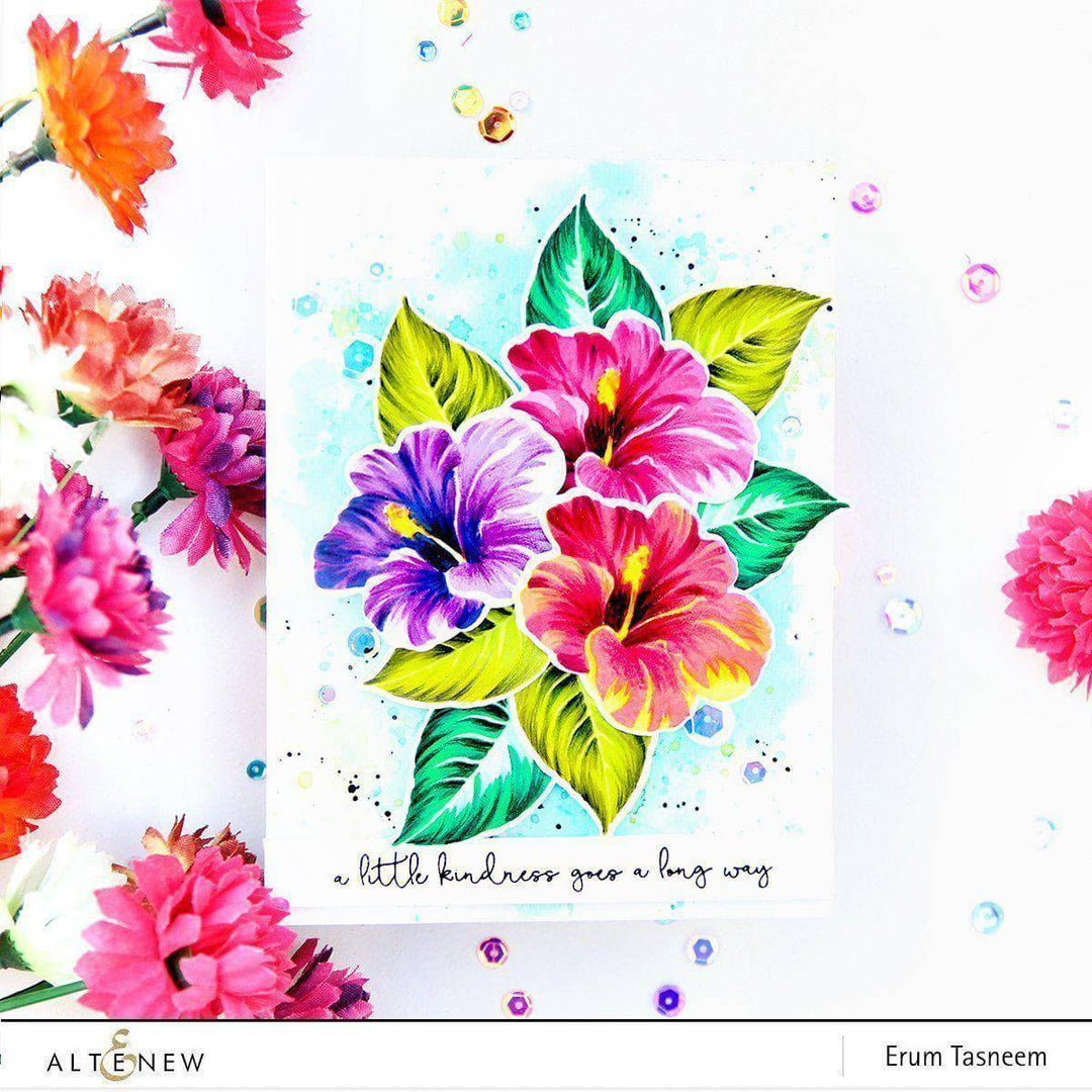 Altenew Build-A-Flower Set Z - Build-A-Flower: Hibiscus Layering Stamp & Die Set & Ink Bundle