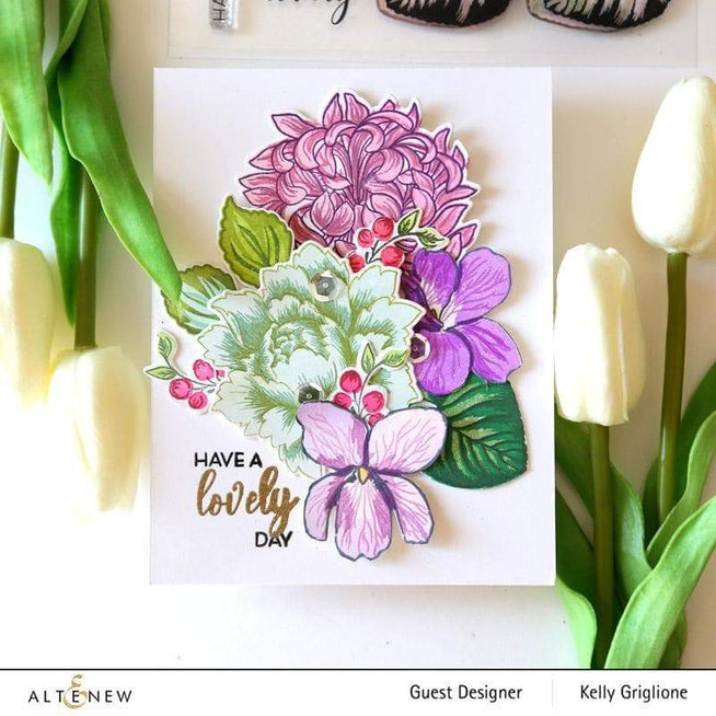 Altenew Build-A-Flower Set Build-A-Flower: Japanese Mum Layering Stamp & Die Set & Ink Bundle