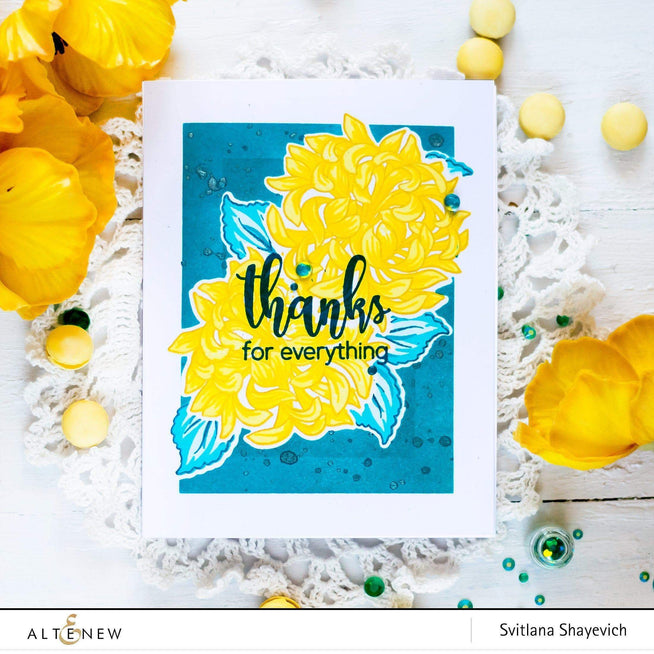 Altenew Build-A-Flower Set Build-A-Flower: Japanese Mum Layering Stamp & Die Set & Ink Bundle