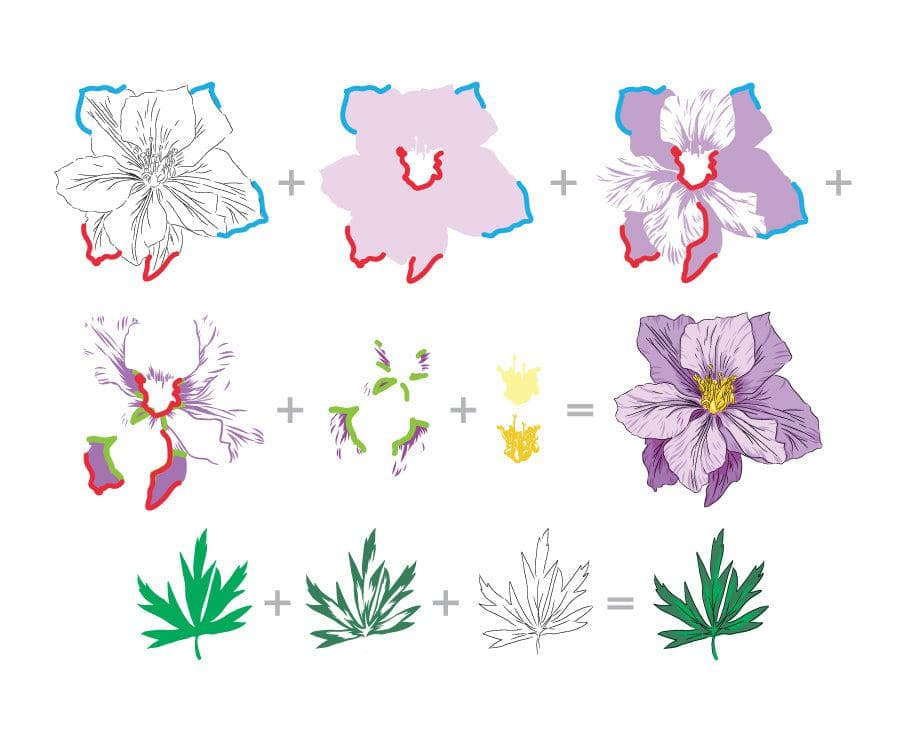 Altenew Build-A-Flower Set Build-A-Flower: Larkspur Layering Stamp & Die Set & Ink Bundle