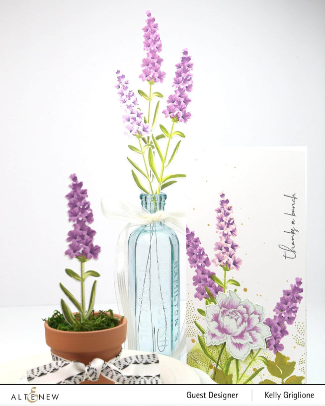 Altenew Build-A-Flower Set Build-A-Flower: Lavender Layering Stamp & Die Set & Ink Bundle
