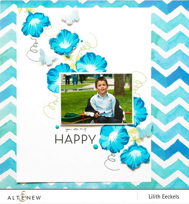 Altenew Build-A-Flower Set Z - Build-A-Flower: Morning Glory Layering Stamp & Die Set & Ink Bundle