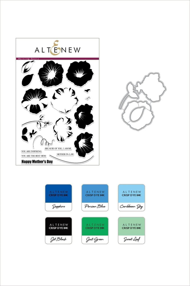 Altenew Build-A-Flower Set Z - Build-A-Flower: Morning Glory Layering Stamp & Die Set & Ink Bundle