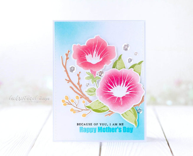 Altenew Build-A-Flower Set Z - Build-A-Flower: Morning Glory Layering Stamp & Die Set & Ink Bundle