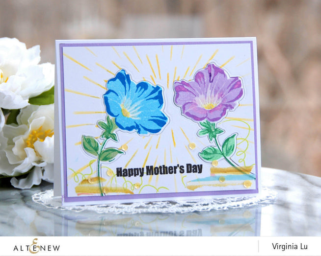 Altenew Build-A-Flower Set Z - Build-A-Flower: Morning Glory Layering Stamp & Die Set & Ink Bundle