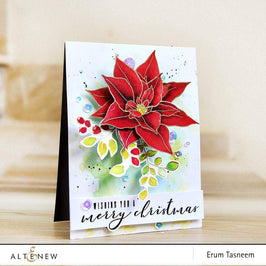Altenew Build-A-Flower Set Build-A-Flower: Poinsettia Layering Stamp & Die Set & Ink Bundle