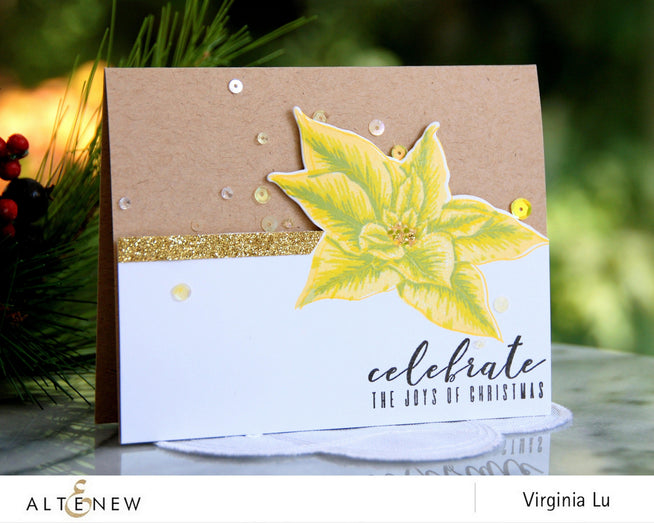 Altenew Build-A-Flower Set Build-A-Flower: Poinsettia Layering Stamp & Die Set & Ink Bundle