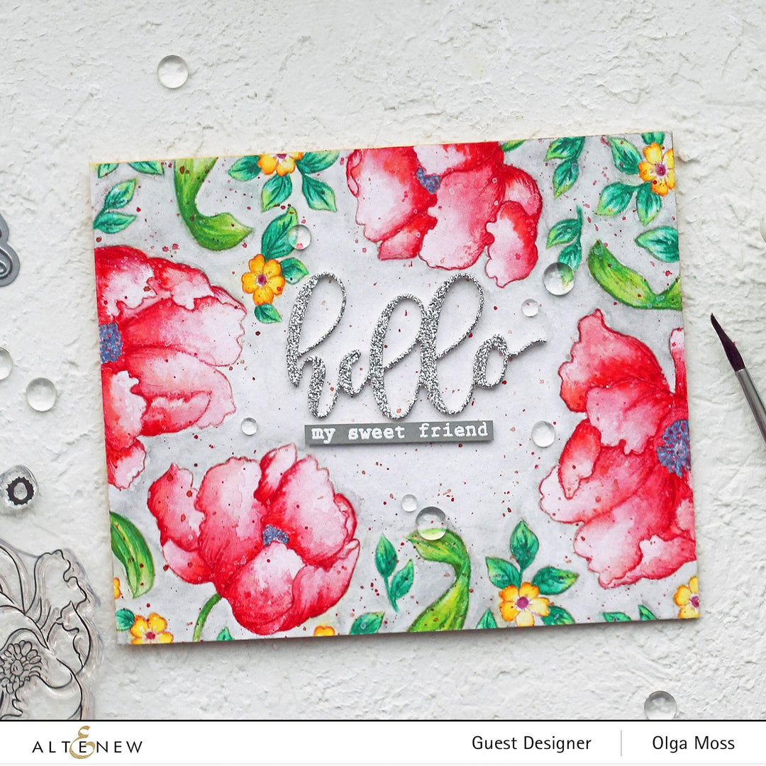 Altenew Build-A-Flower Set Build-A-Flower: Poppy Layering Stamp & Die Set & Ink Bundle