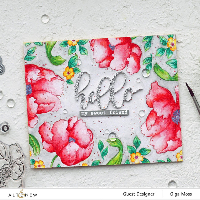 Altenew Build-A-Flower Set Build-A-Flower: Poppy Layering Stamp & Die Set & Ink Bundle