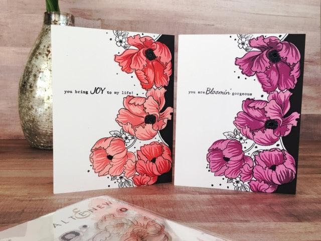 Altenew Build-A-Flower Set Build-A-Flower: Poppy Layering Stamp & Die Set & Ink Bundle