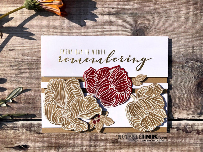 Altenew Build-A-Flower Set Build-A-Flower: Poppy Layering Stamp & Die Set & Ink Bundle
