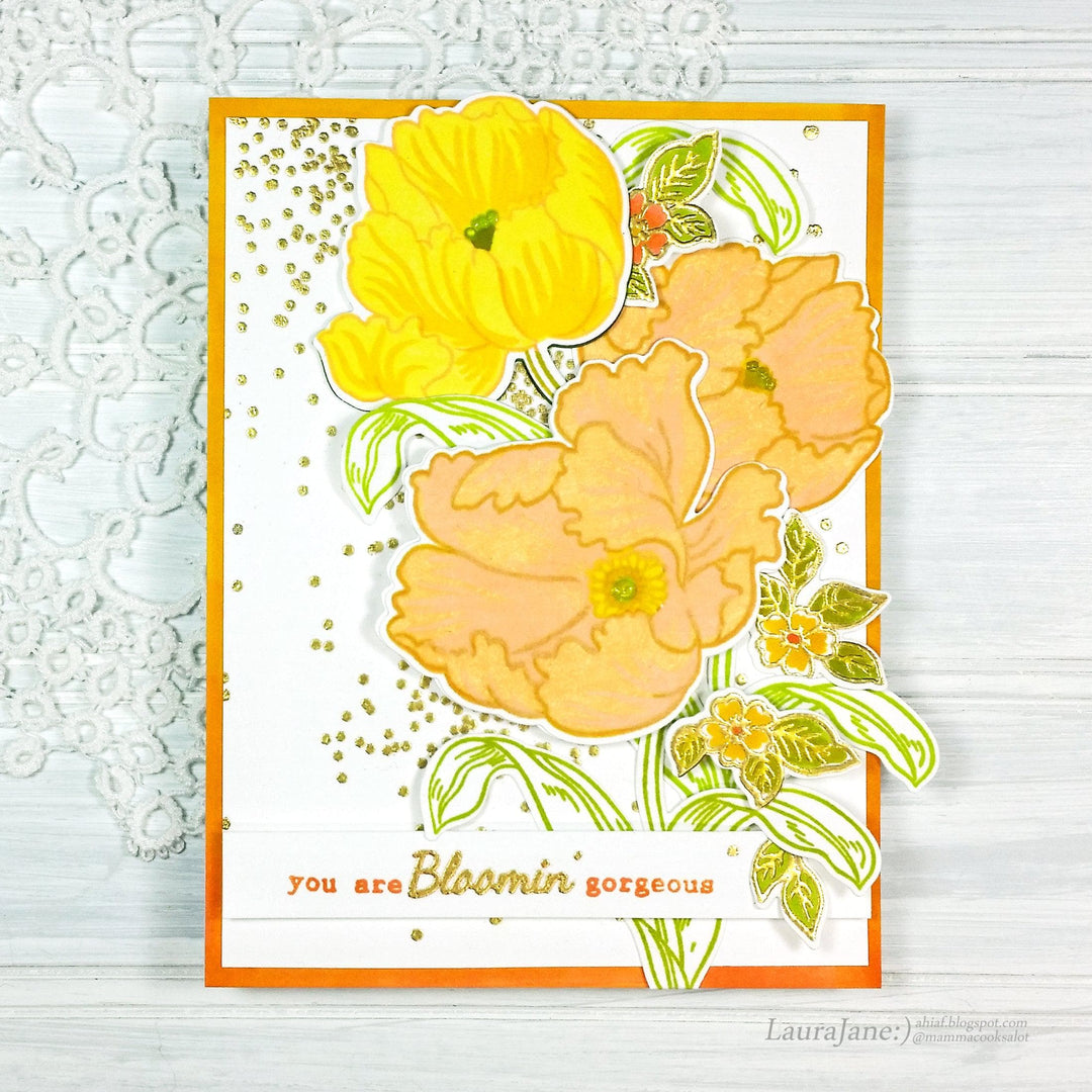 Altenew Build-A-Flower Set Build-A-Flower: Poppy Layering Stamp & Die Set & Ink Bundle