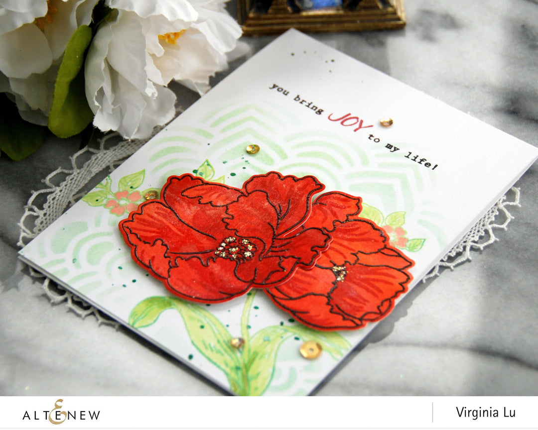 Altenew Build-A-Flower Set Build-A-Flower: Poppy Layering Stamp & Die Set & Ink Bundle