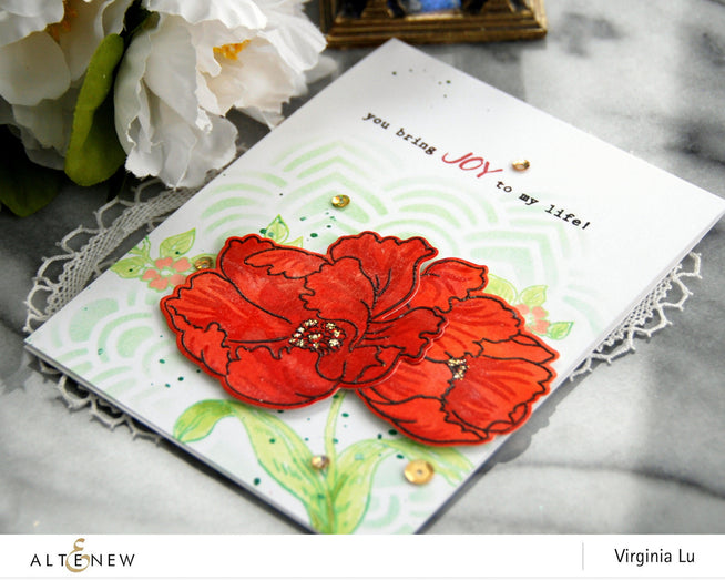 Altenew Build-A-Flower Set Build-A-Flower: Poppy Layering Stamp & Die Set & Ink Bundle