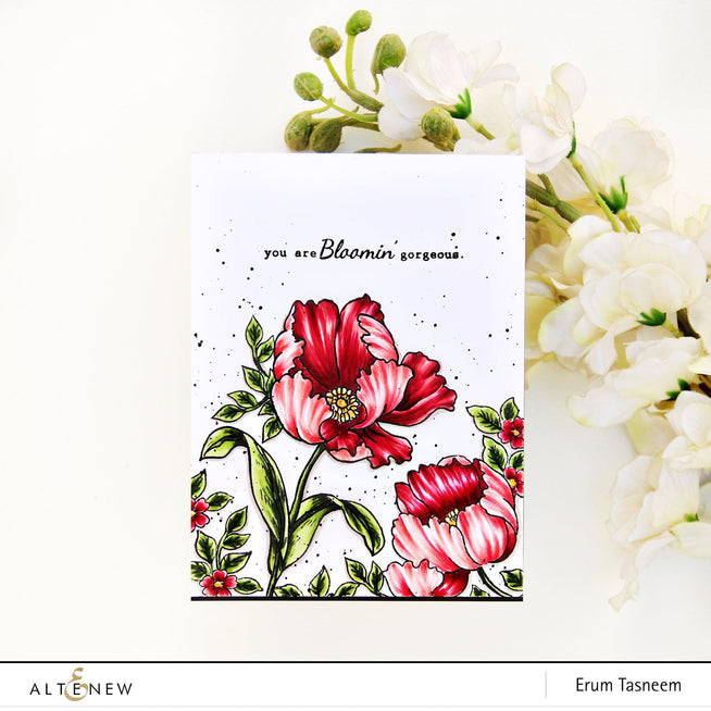 Altenew Build-A-Flower Set Build-A-Flower: Poppy Layering Stamp & Die Set & Ink Bundle