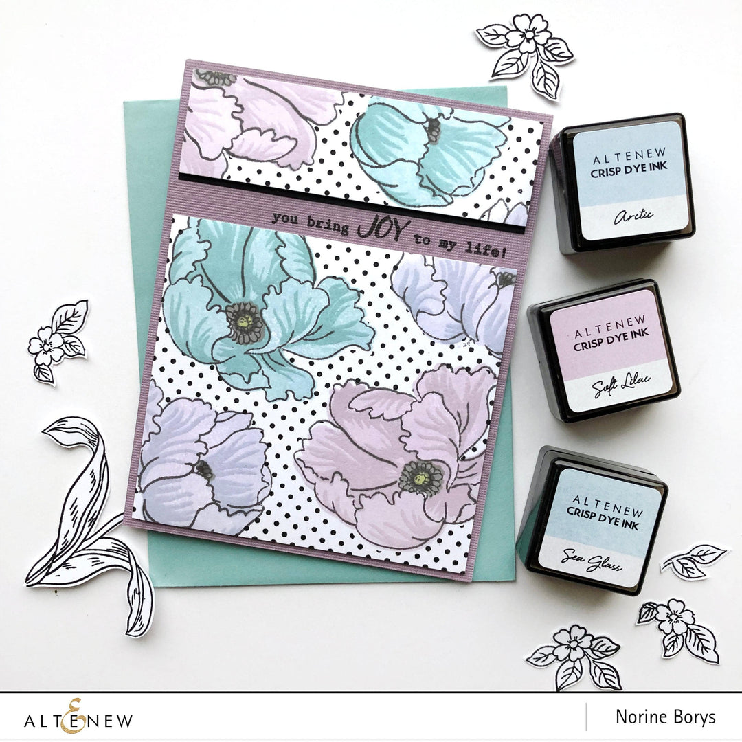 Altenew Build-A-Flower Set Build-A-Flower: Poppy Layering Stamp & Die Set & Ink Bundle