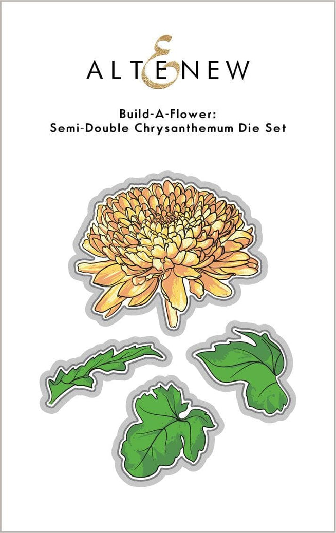 Altenew Build-A-Flower Set Build-A-Flower: Semi-Double Chrysanthemum Layering Stamp & Die Set & Ink Bundle