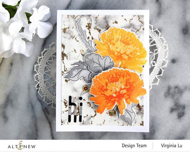 Altenew Build-A-Flower Set Build-A-Flower: Semi-Double Chrysanthemum Layering Stamp & Die Set & Ink Bundle